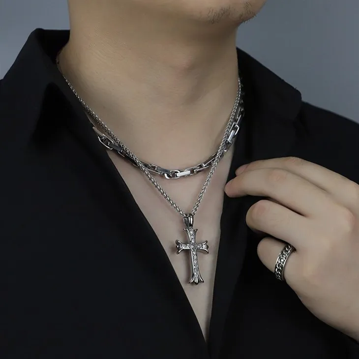 Zircon Cross Pendant Necklace 05 Zircon Cross Pendant Necklace 05