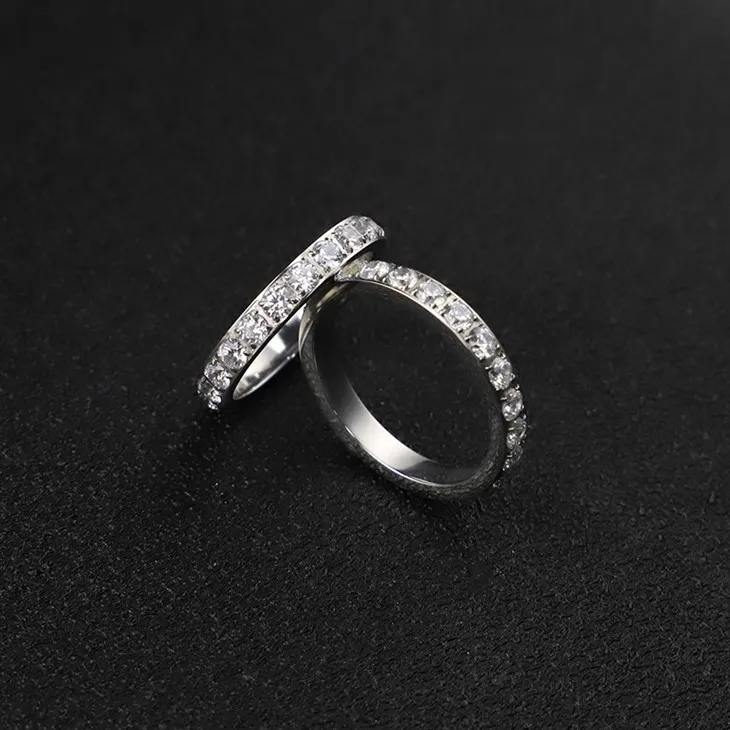 Pavé Zircon Slim Eternity Band Ring high quality