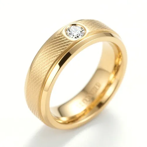 Gold Diamond Engagement Ring Wide Band Gold Diamond Engagement Ring Wide Band