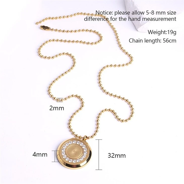 Round Micro-Pavé Circle Bead Chain Pendant Necklace best
