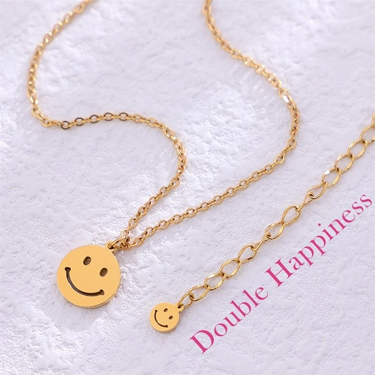 Stainless Steel Gold Smiley Face Pendant Necklace suppliers Stainless Steel Gold Smiley Face Pendant Necklace suppliers