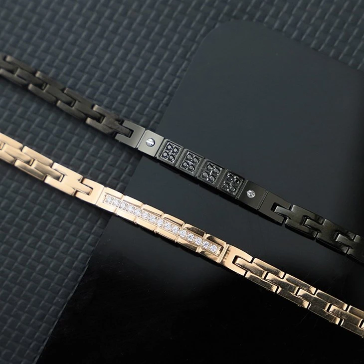 Geometric Link Zircon-Set Stainless Steel Bracelet best Geometric Link Zircon-Set Stainless Steel Bracelet best